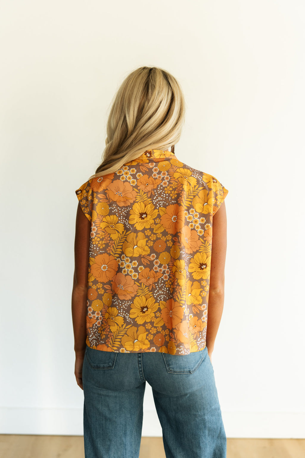 VINTAGE FLORAL TIE TOP