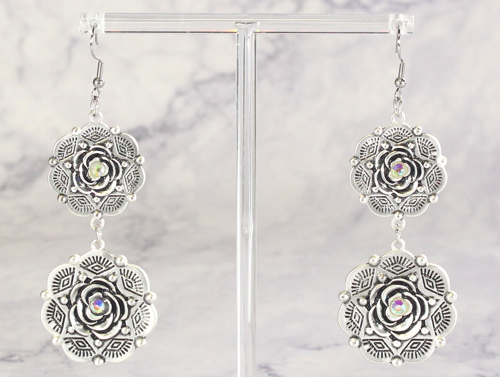 Western Floral Drop Earrings
