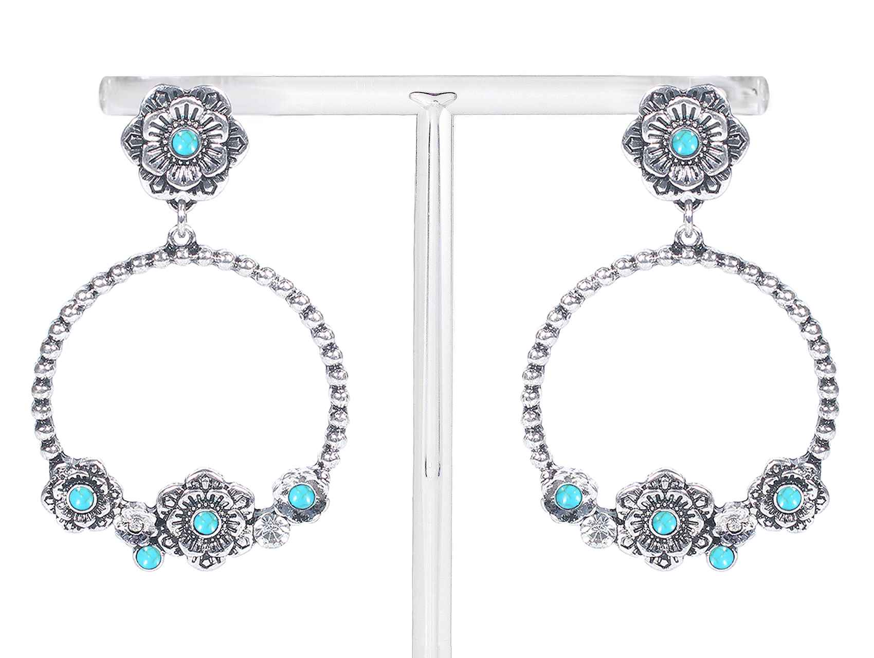 Turquoise Floral Hoop ER