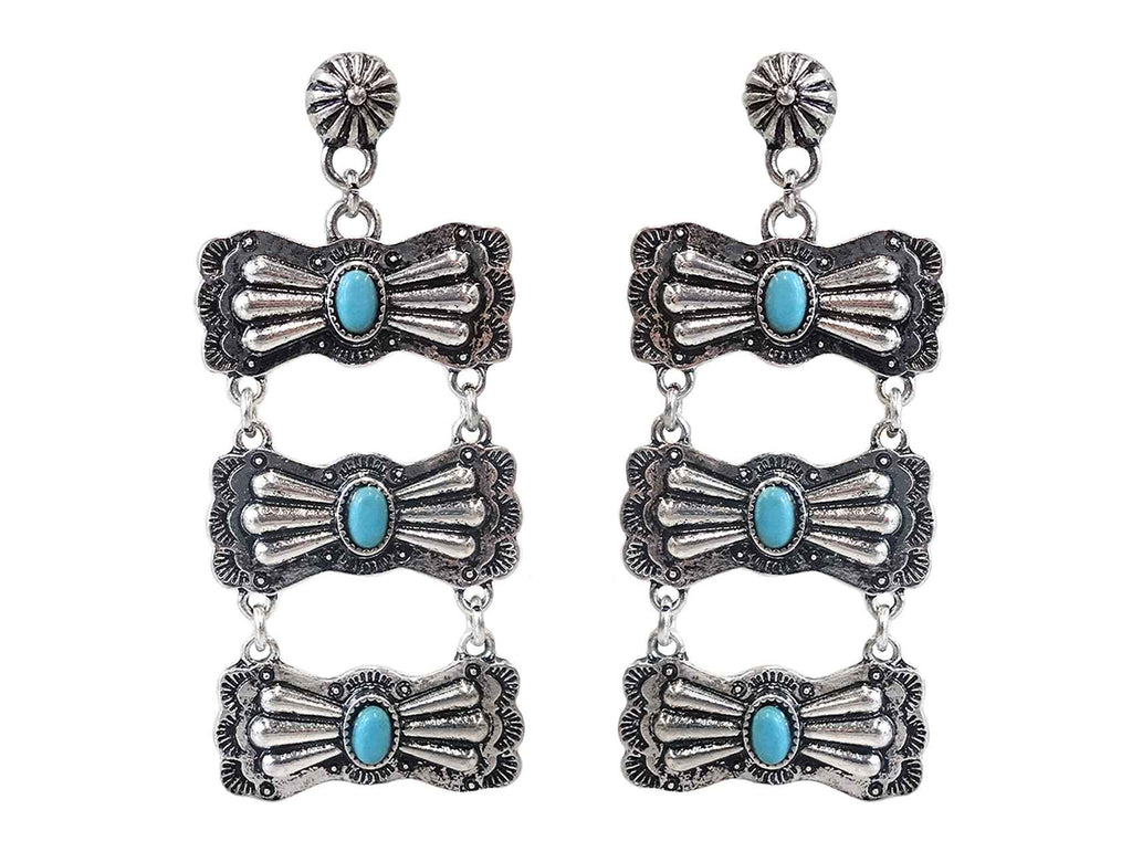 Triple Drop Concho Earrings