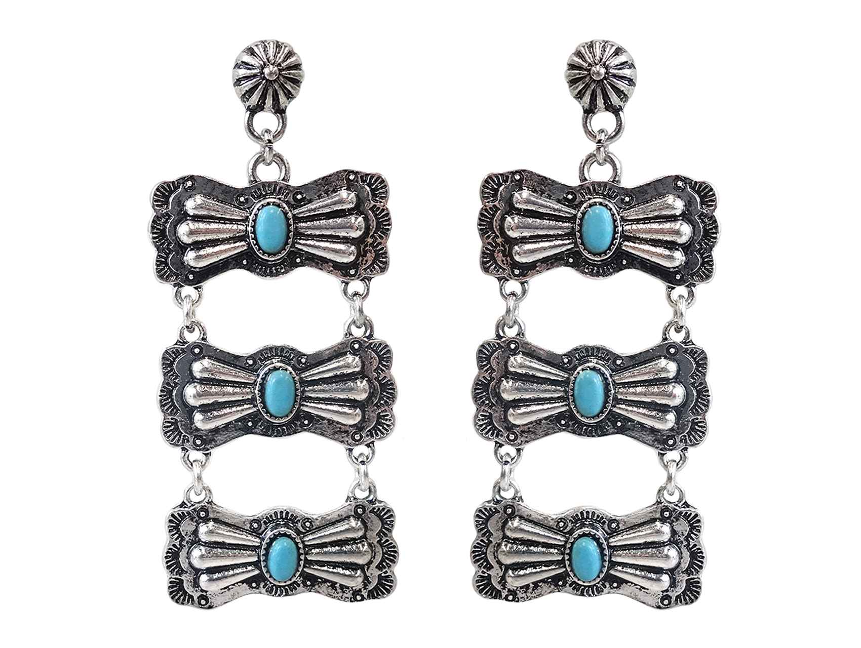 Triple Drop Concho Earrings
