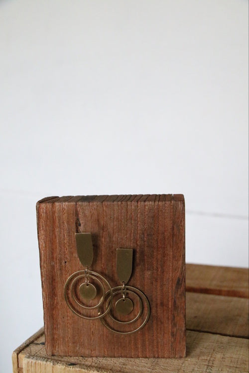 1241 TRIPLE GOLD CIRCLE HOOP EARRING