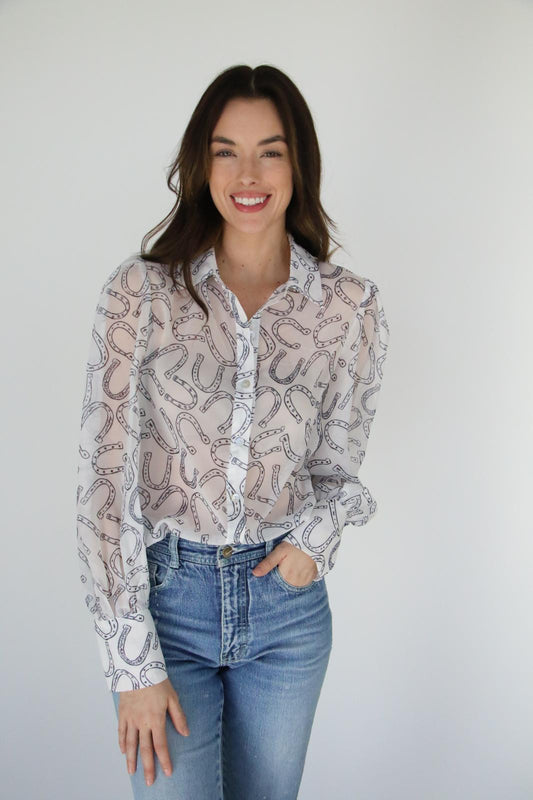 TH11 HORSESHOE WHITE BLOUSE
