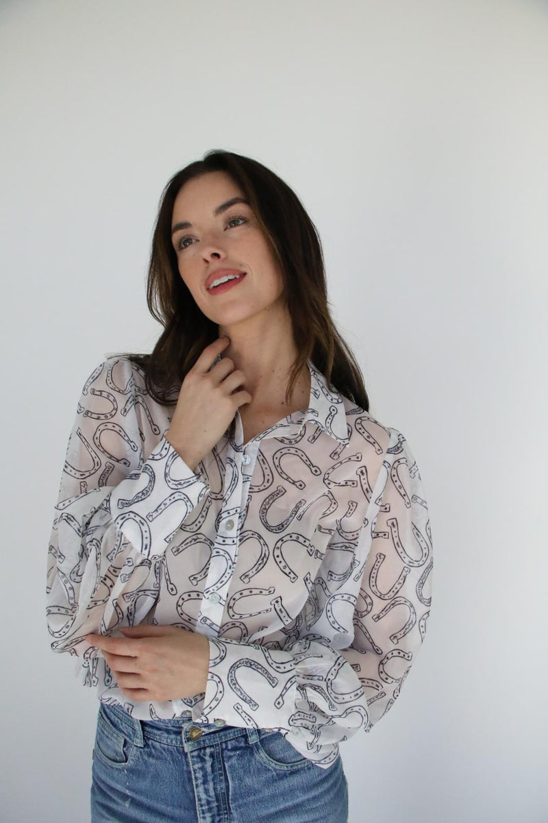 TH11 HORSESHOE WHITE BLOUSE