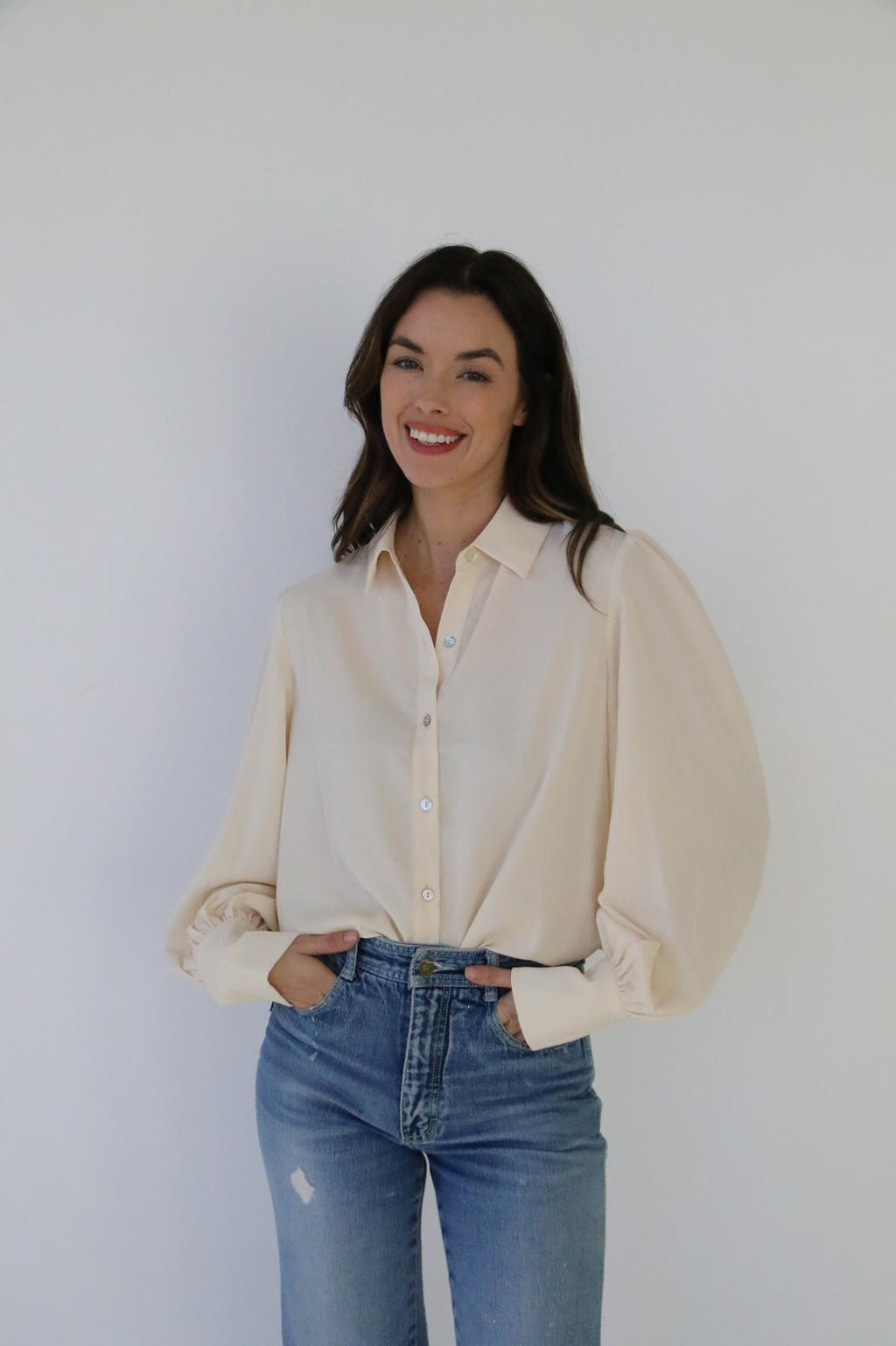 SOLID IVORY BLOUSE