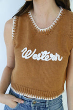 TH4215 WHITE BLACK HOWDY PULLOVER SWEATER