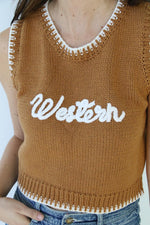 TH4215 WHITE BLACK HOWDY PULLOVER SWEATER