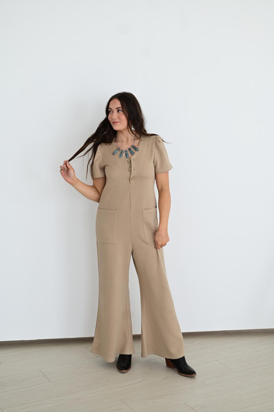 TAUPE QUILTED JUMPER