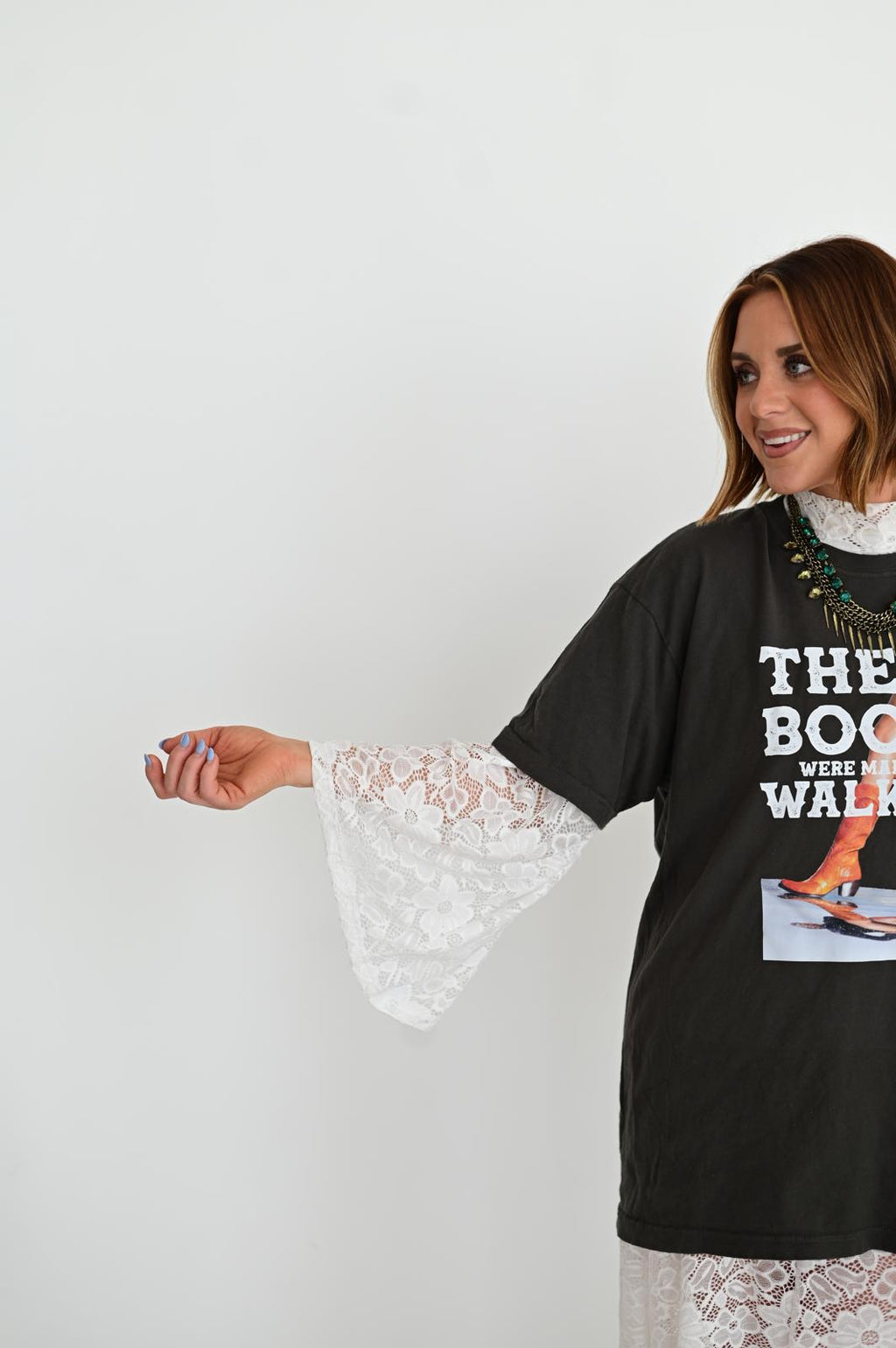 IVORY BOHO BELL LACE TOP