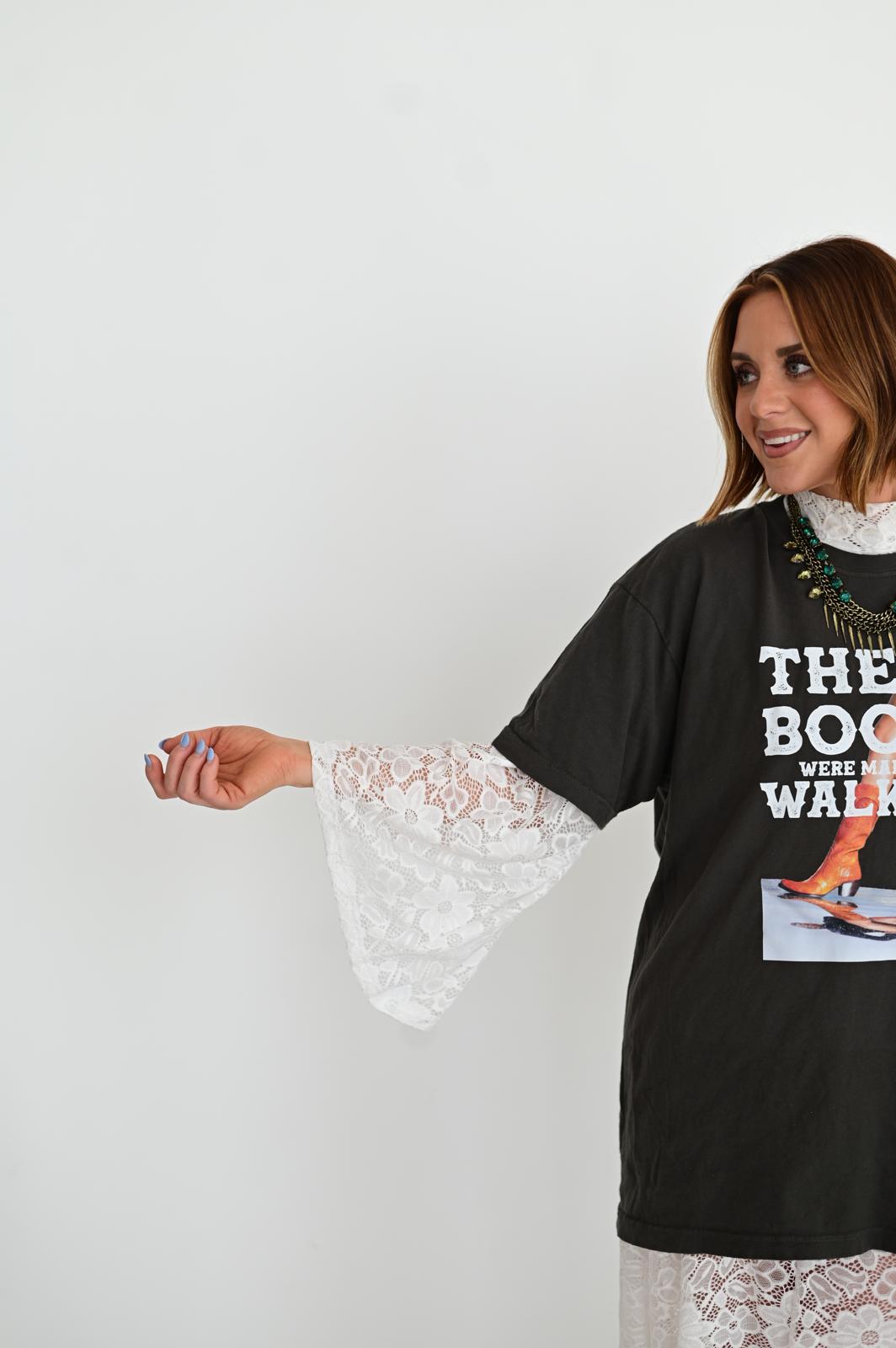 IVORY BOHO BELL LACE TOP