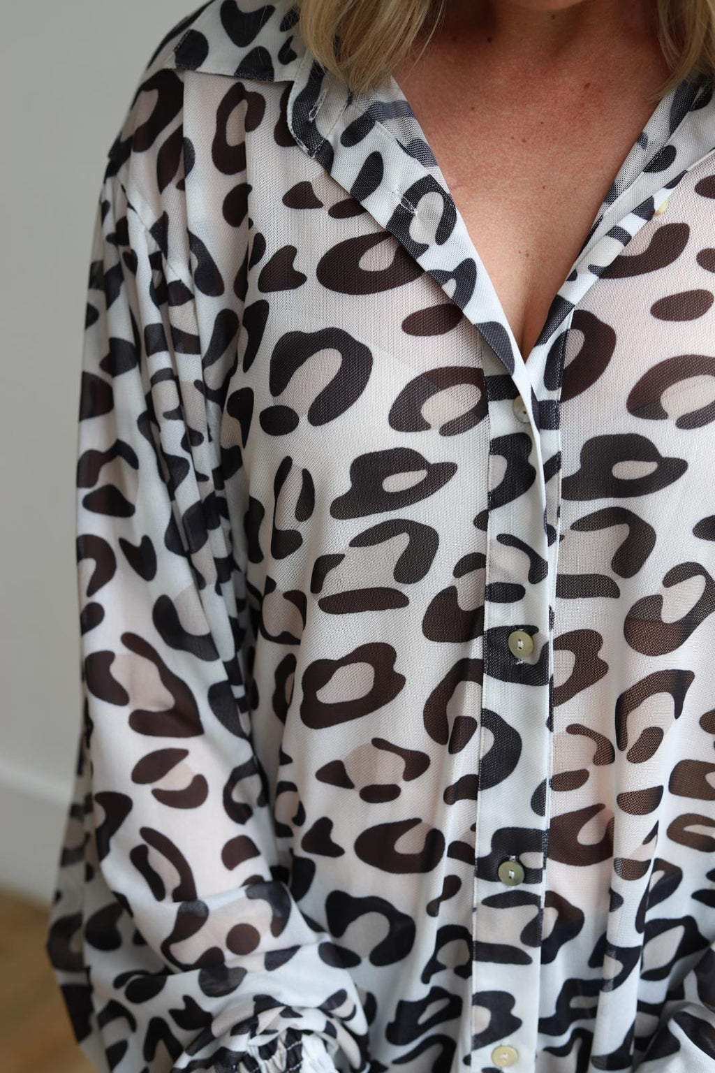 Ivory Cheetah Blouse