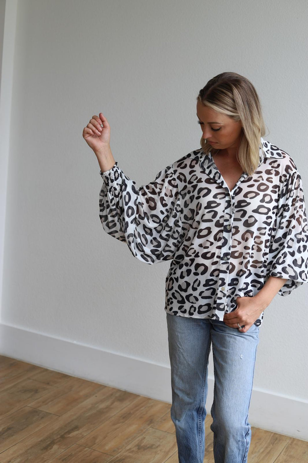 Ivory Cheetah Blouse