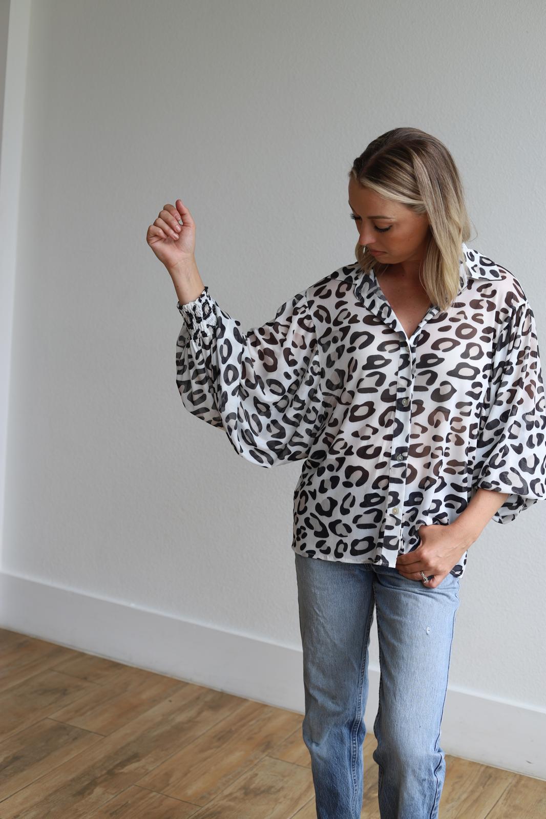 Ivory Cheetah Blouse