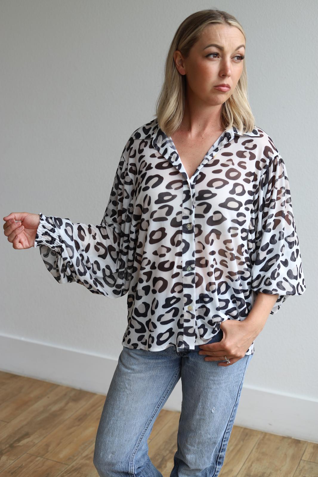 Ivory Cheetah Blouse