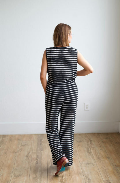 BLACK STRIPE TIE SET