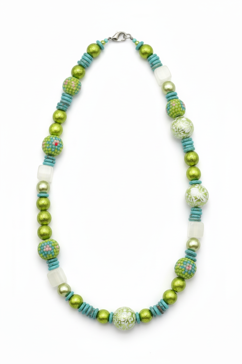 7267 N69 MIXED GREEN  TURQ BEAD NL