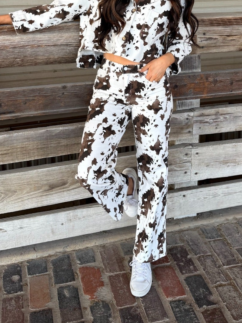 COW PRINT PANT