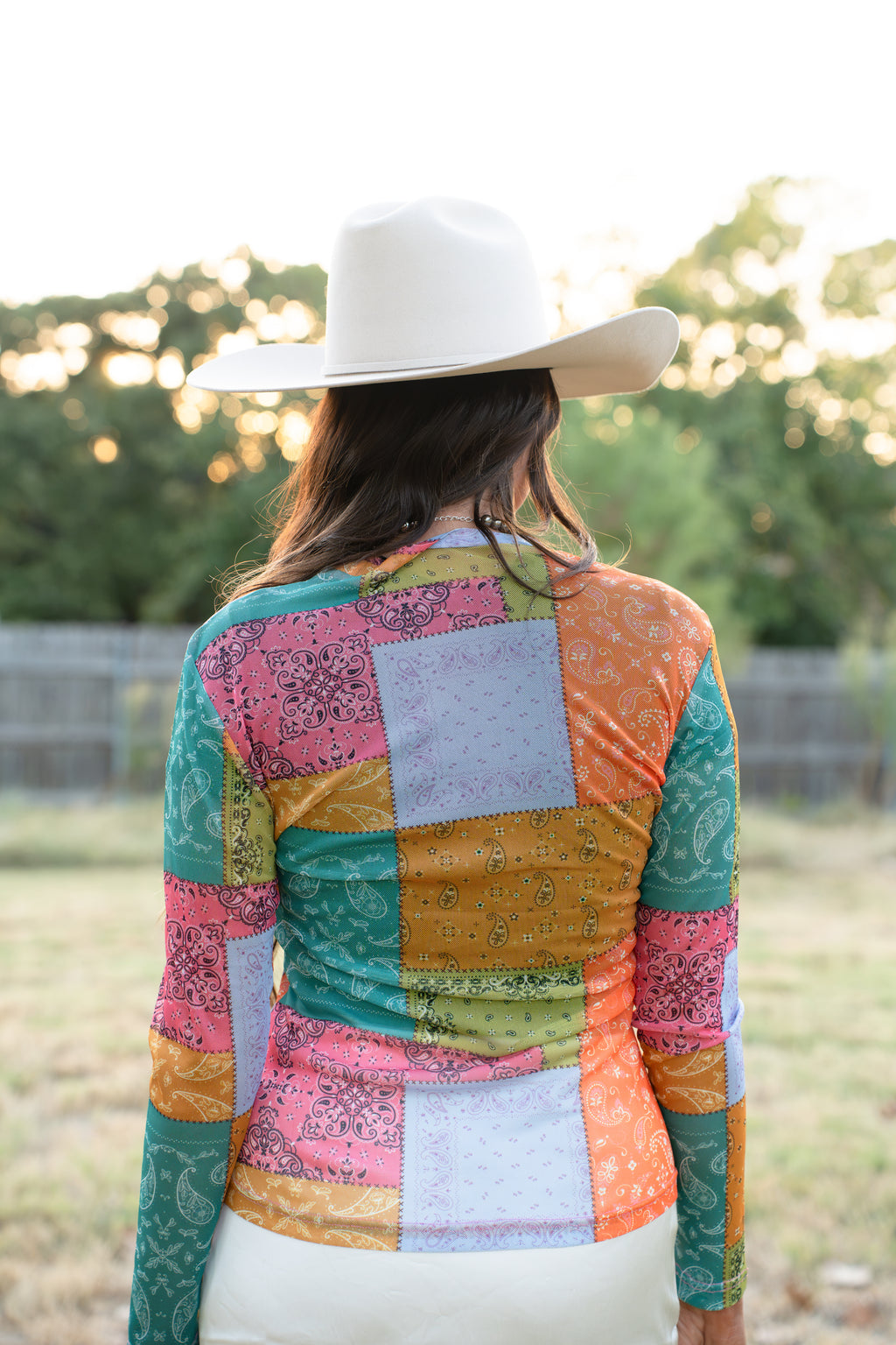 Multi Paisley Bandana Mesh Top