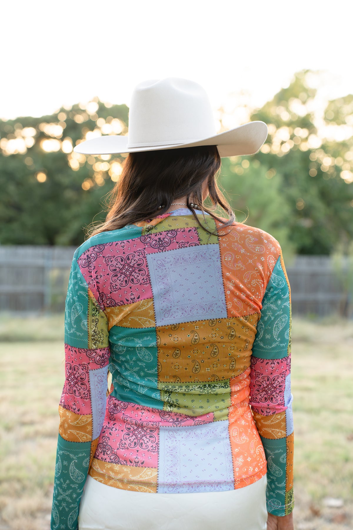 Multi Paisley Bandana Mesh Top