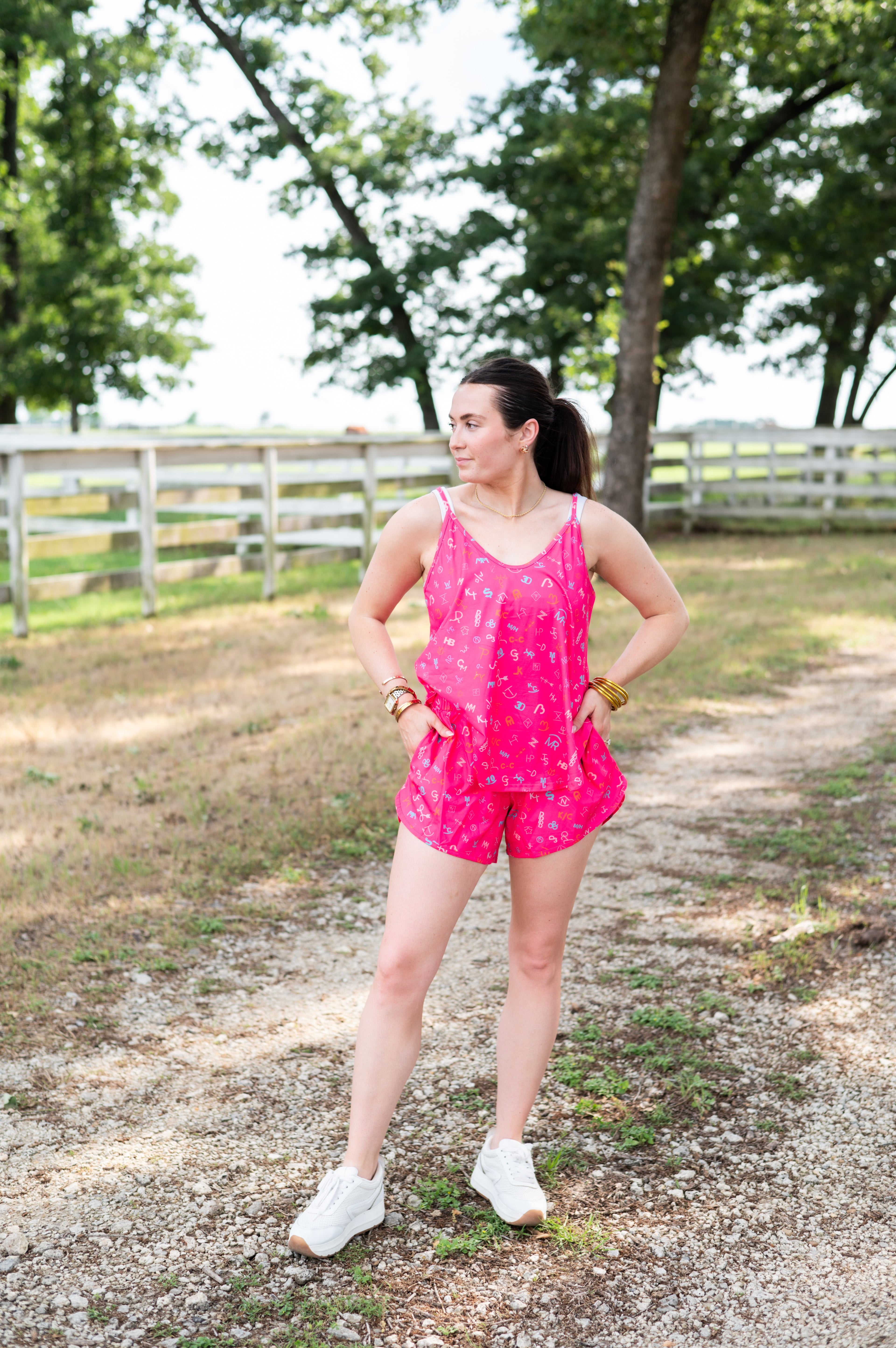 Flowy Pink Brand Tank