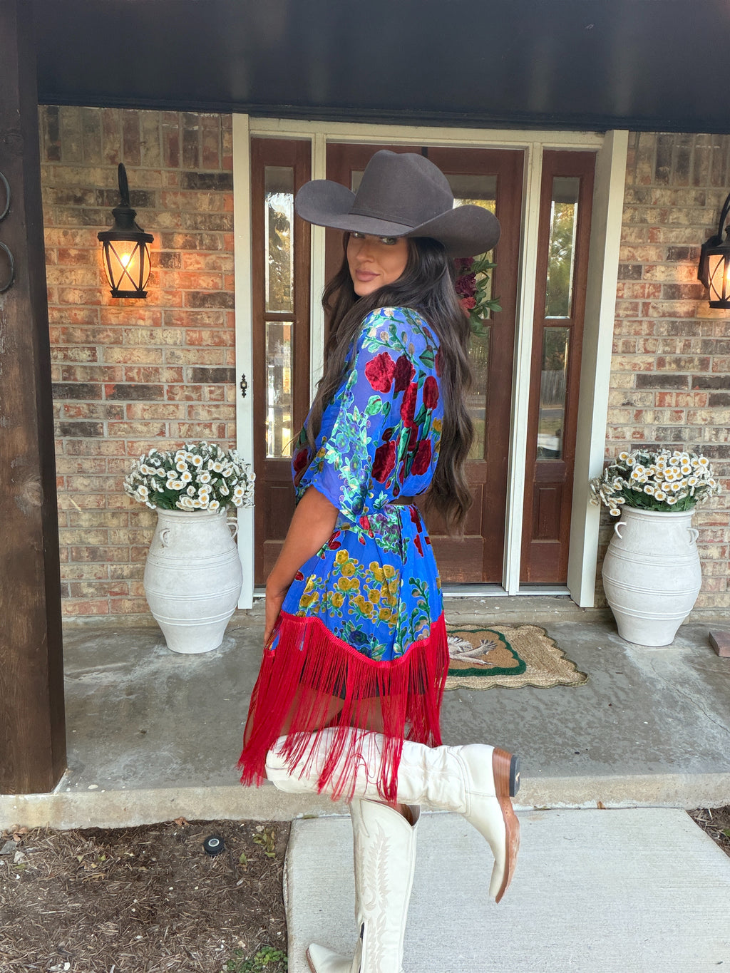 Midnight Garden Velvet Burnout Poncho