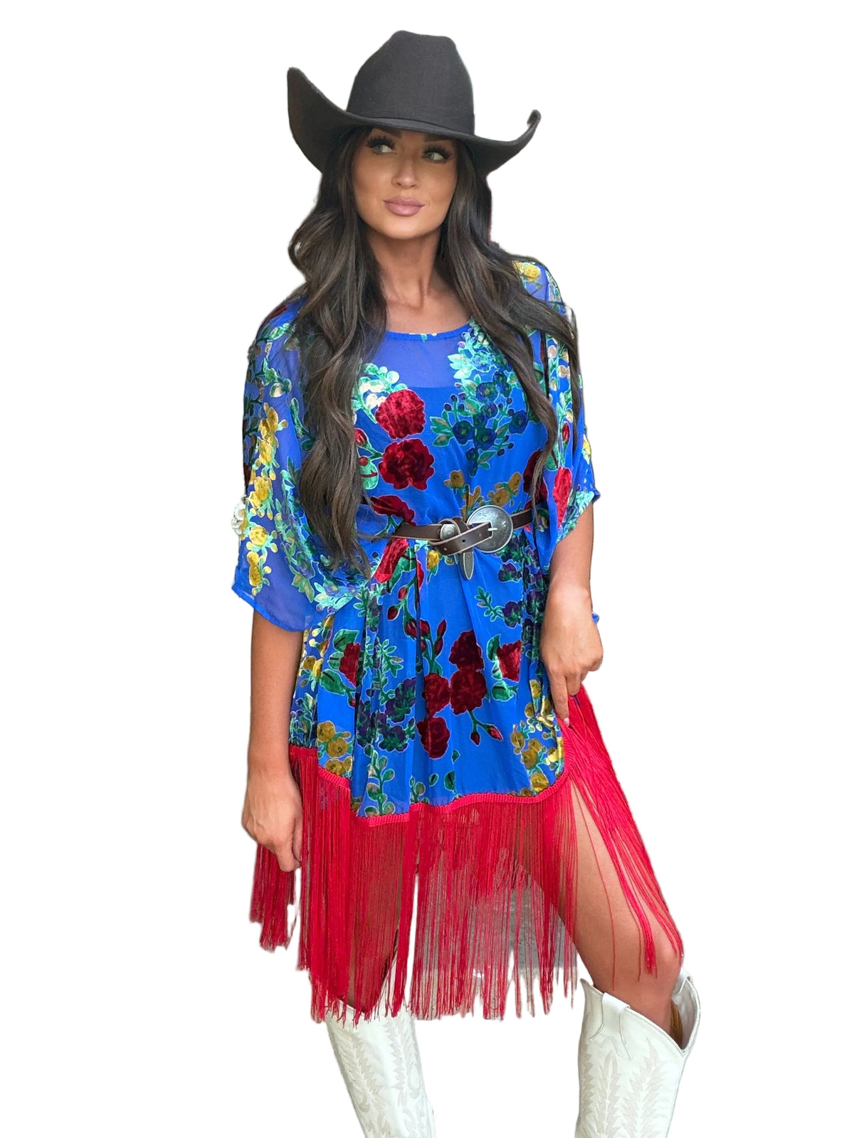 Midnight Garden Velvet Burnout Poncho