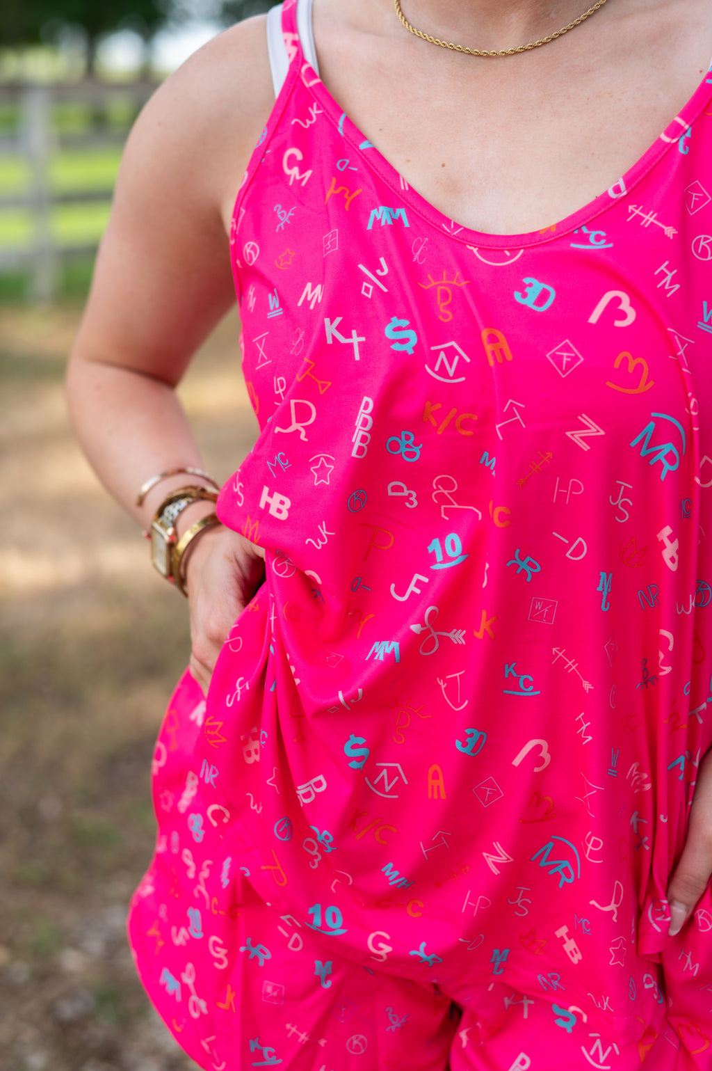 Flowy Pink Brand Tank