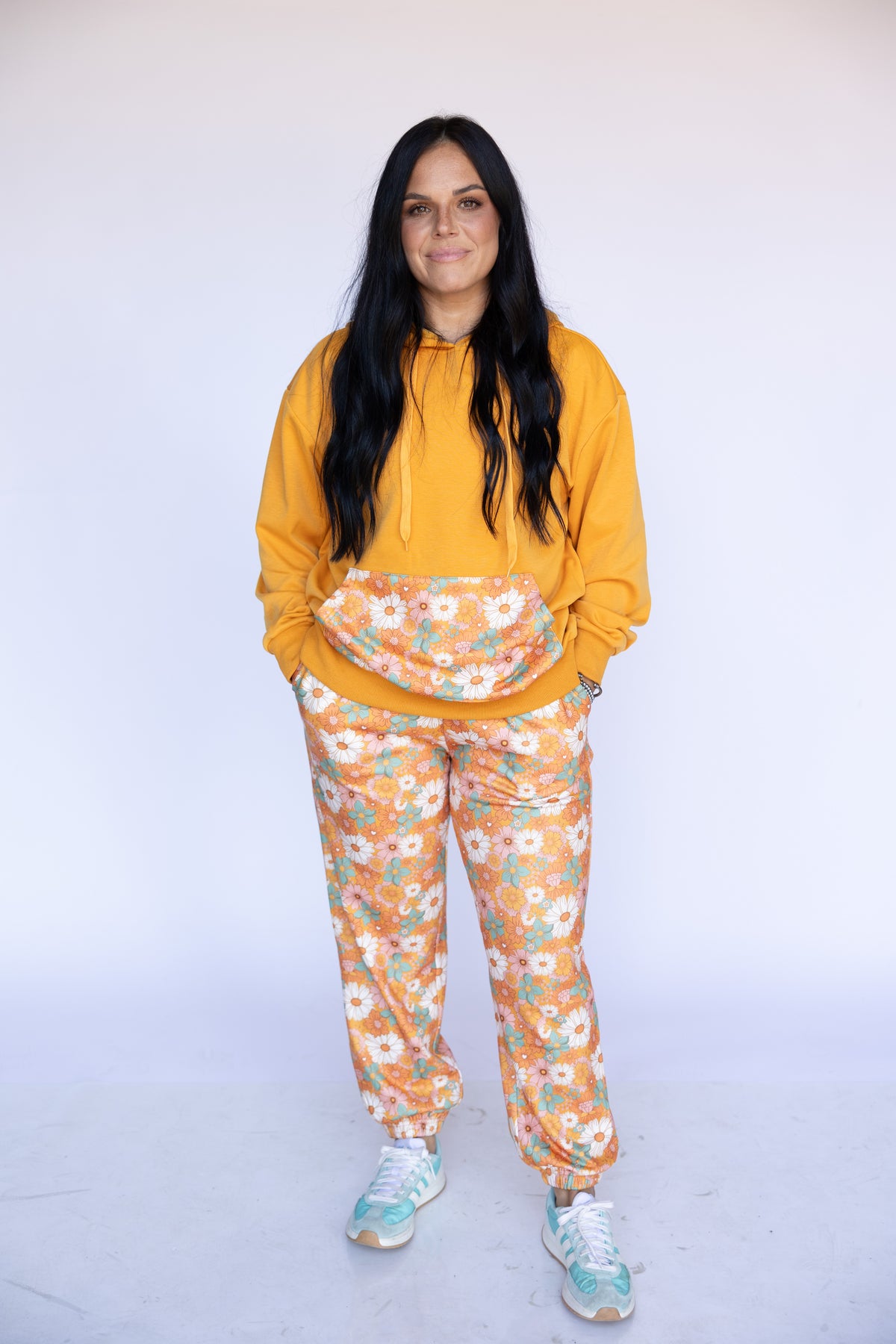ORANGE RETRO DAISY HOODIE