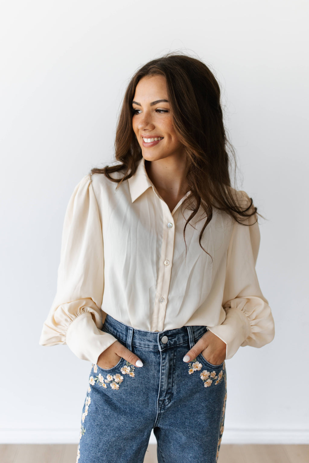 SOLID IVORY BLOUSE