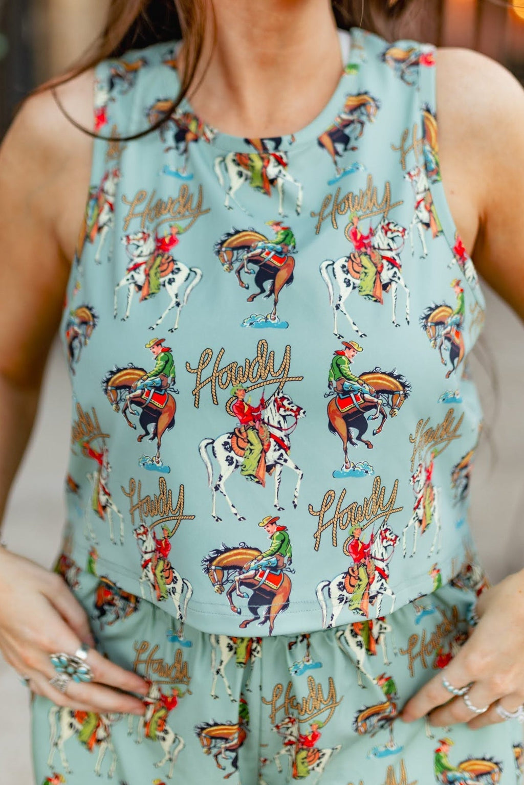 Teal Howdy Active Tank
