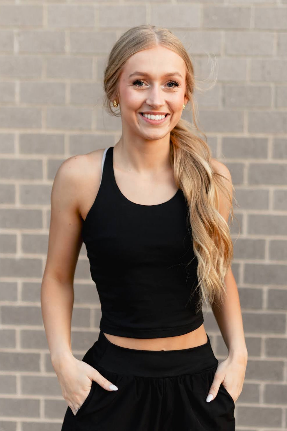 BLACK ACTIVE BRA TANK