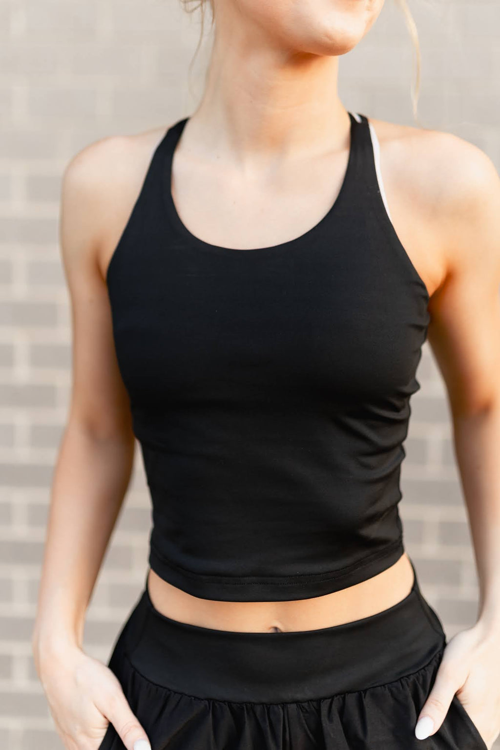 BLACK ACTIVE BRA TANK