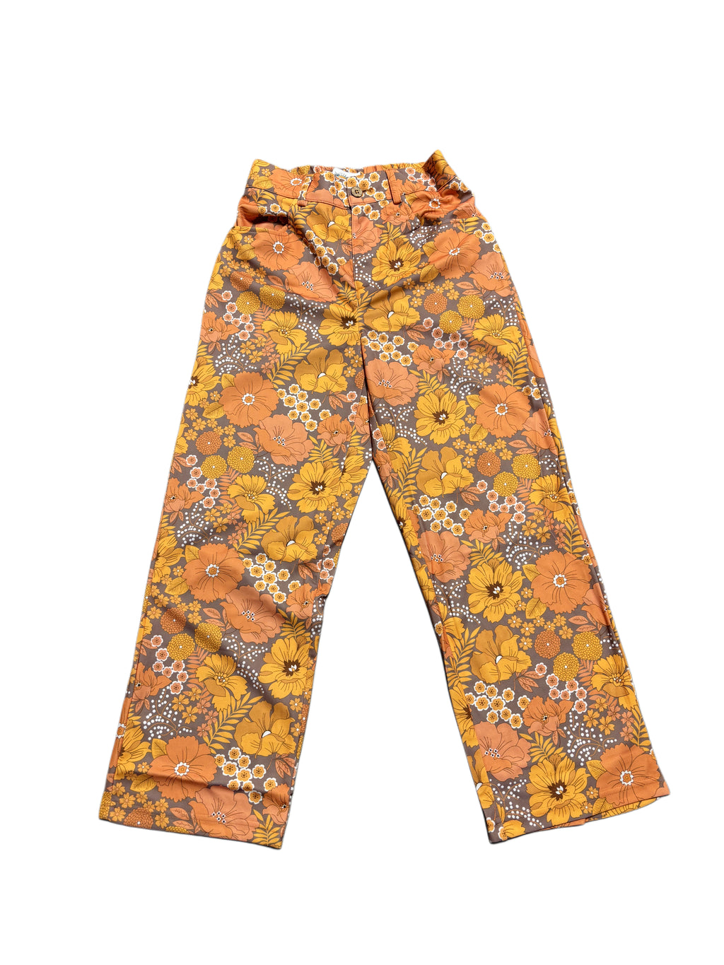 VINTAGE FLORAL CROPPED  PANTS