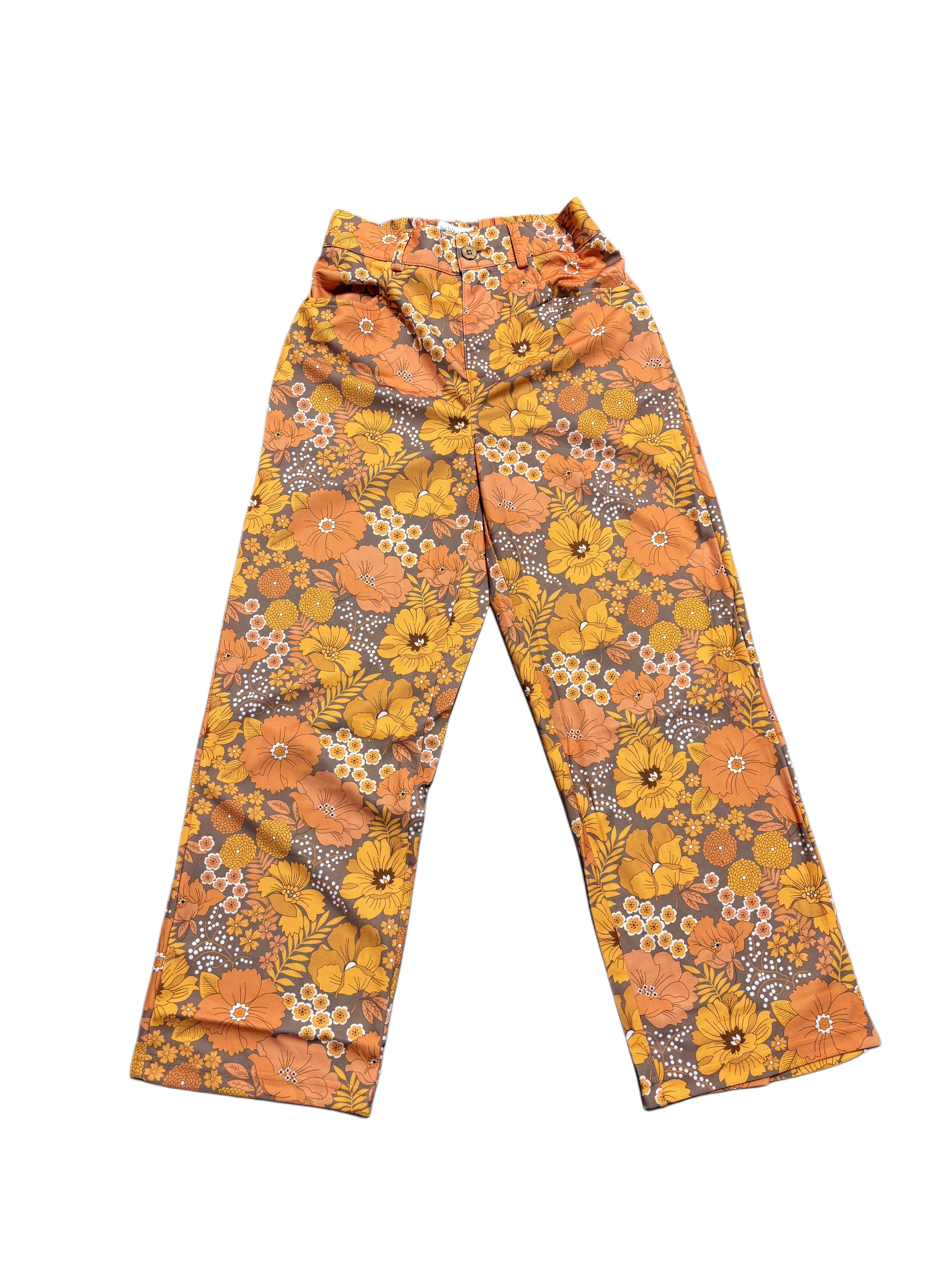 VINTAGE FLORAL CROPPED  PANTS