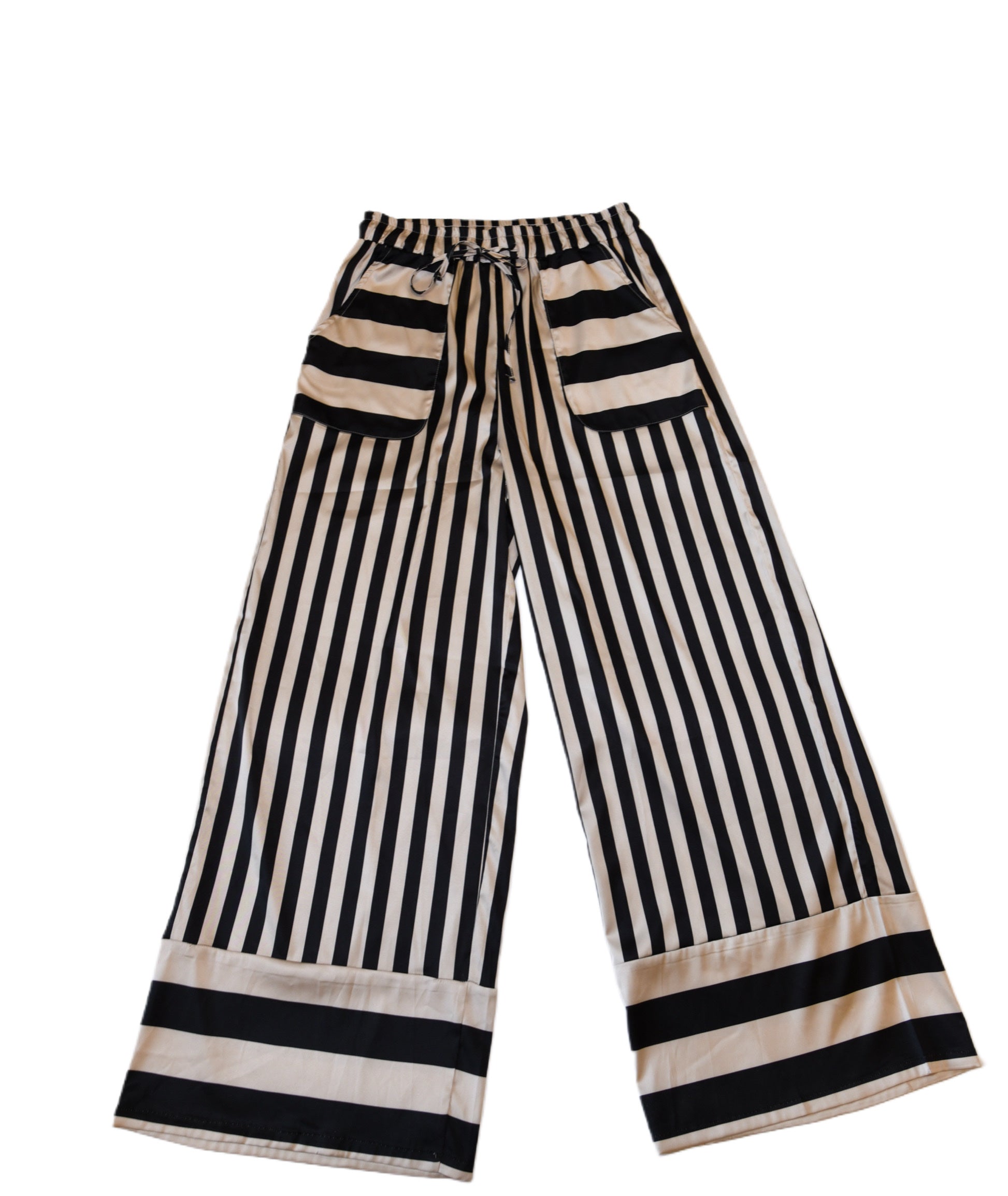 BLACK STRIPE WIDE LEG PANT