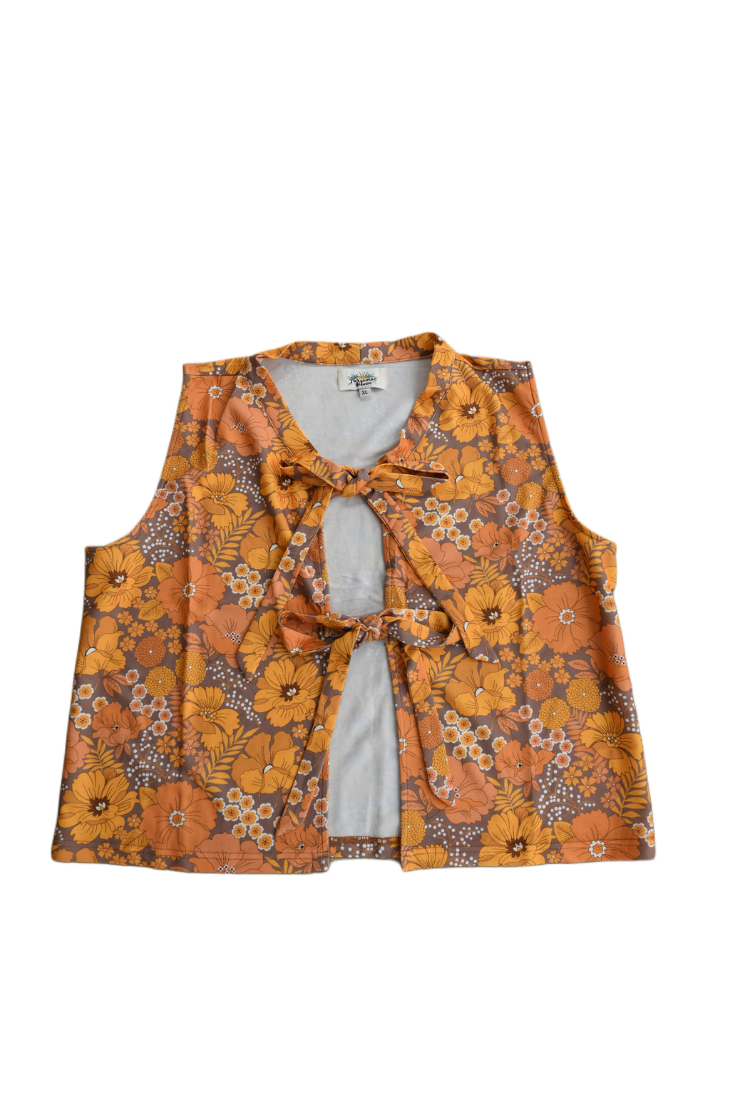 VINTAGE FLORAL TIE TOP