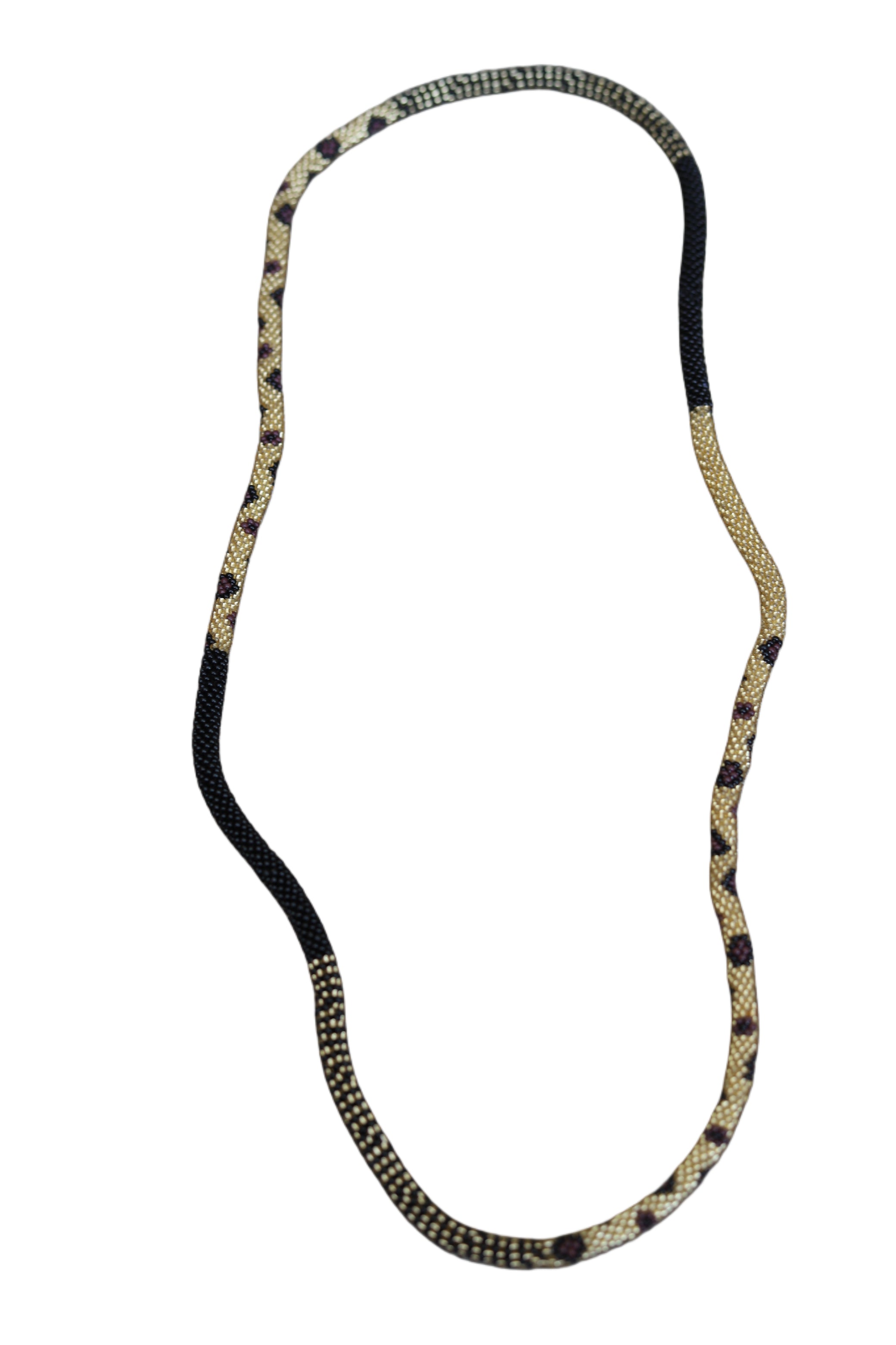 CHEETAH SEED BEAD  NECKLACE