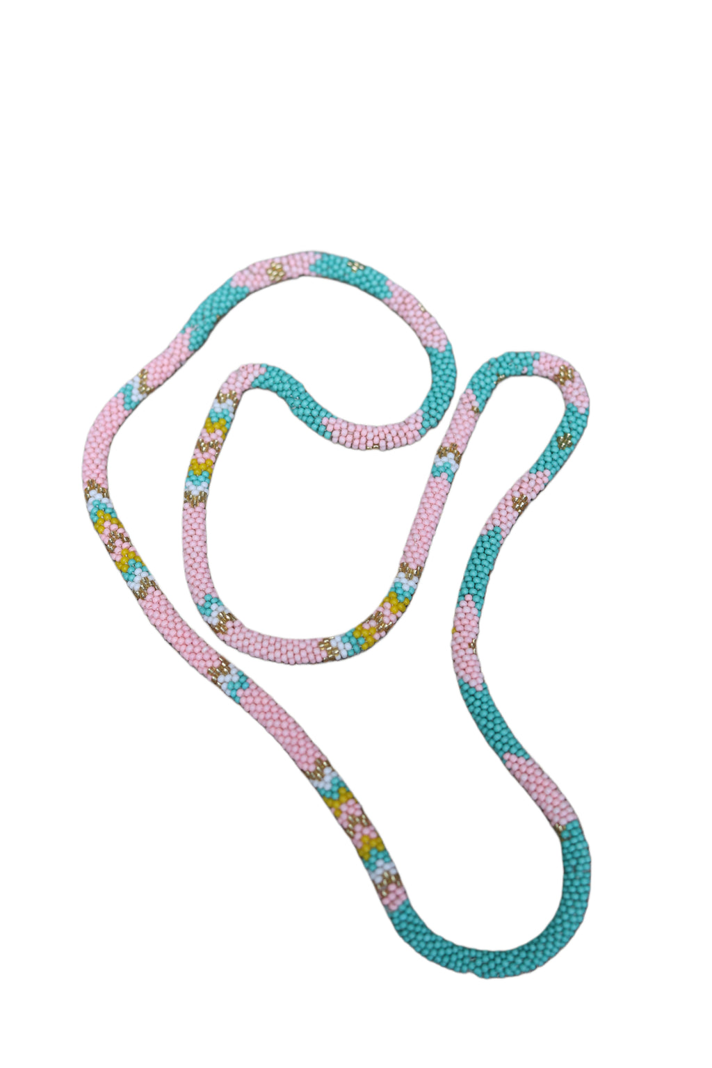 PINK MINT SEED BEAD NECKLACE