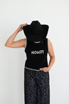 TH4215 WHITE BLACK HOWDY PULLOVER SWEATER