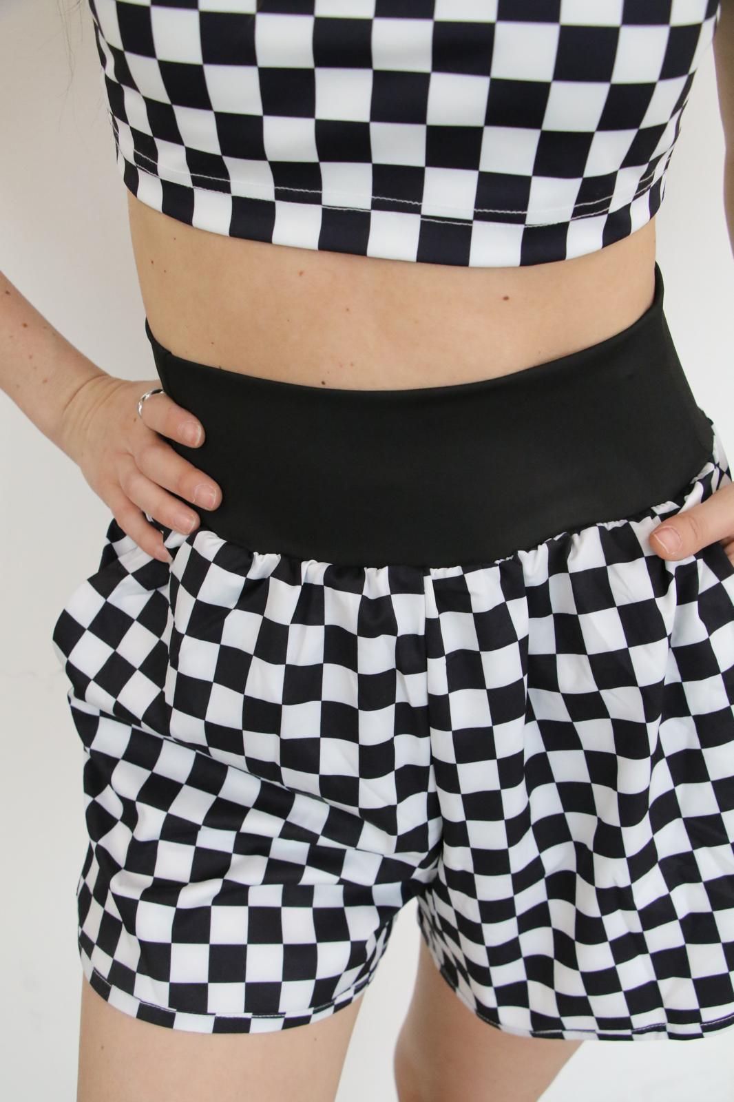 BLACK CHECK CRISSCROSS ACTIVE BRA