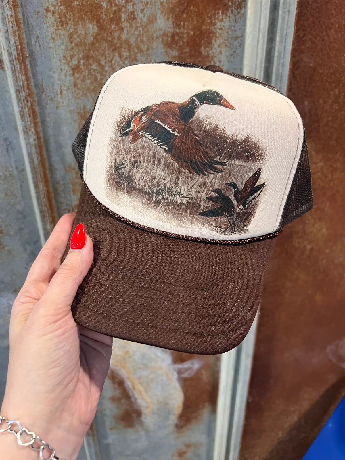 BROWN MALLARD DUCK TRUCKER HAT