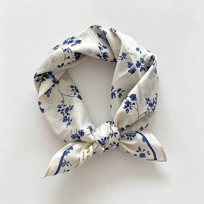 Floral Porcelain Print Bandana