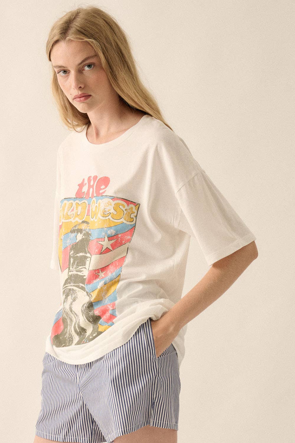 The Wild West Oversized Western Graphic Print Tee
