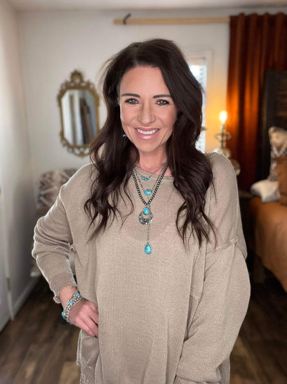 452 LIGHTWEIGH POCKET SEMI-SHEER SWEATER