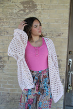 4292 IVORY CROCHET CARDIGAN
