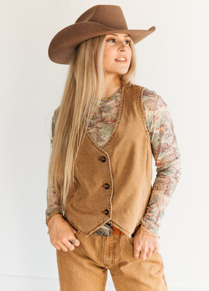 DENIM BROWN VEST