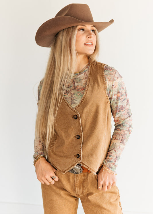 DENIM BROWN VEST