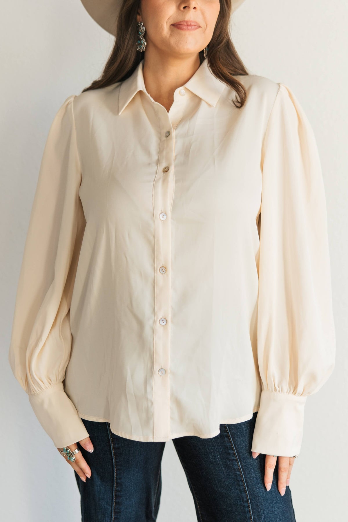 SOLID IVORY BLOUSE