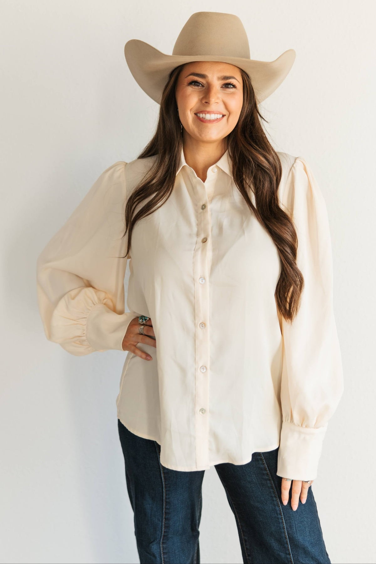 SOLID IVORY BLOUSE