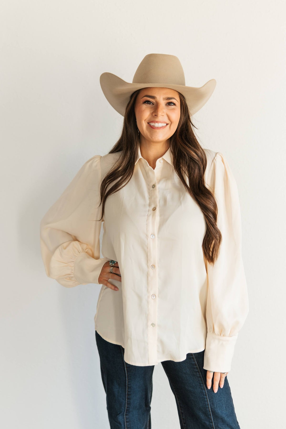 SOLID IVORY BLOUSE